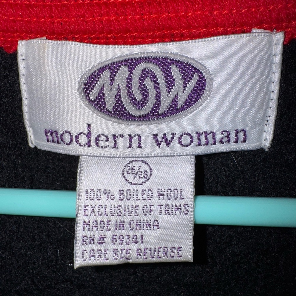 Holiday Black Vest with Red Trim and Festive Motifs - Picture 5 of 5